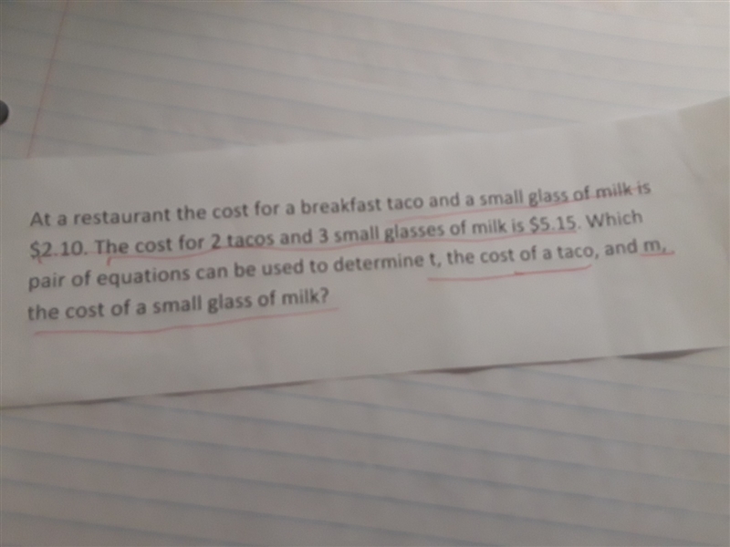 Hey how would you put this in a system equation and using the Elimination method. Thank-example-1