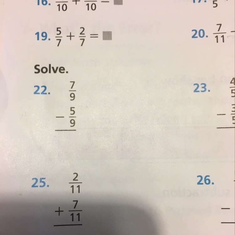 Would you just subtract the numerators like normal? Like 7-5 the answer would be 2/9-example-1