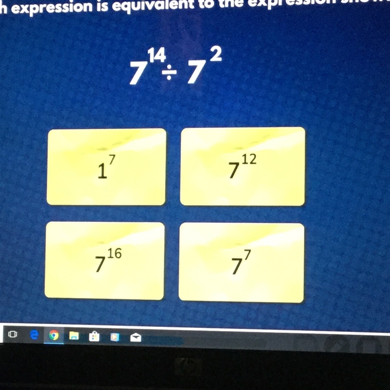 Which expression is equivalent to the expression shown please help!!!!!!!!!!!-example-1