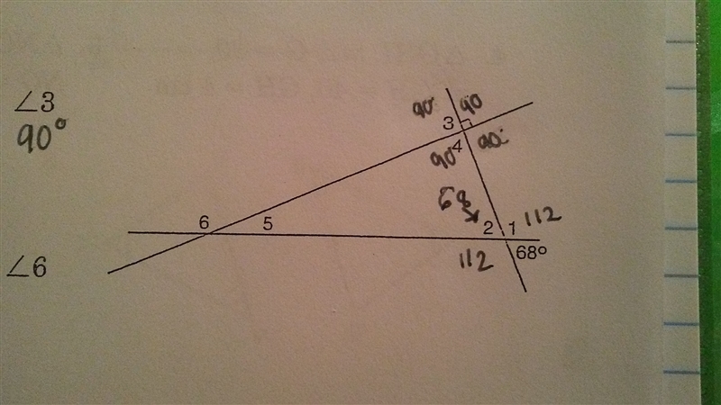 What is the measure of angles 5 and 6.-example-1