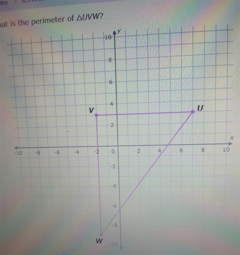 What is the perimeter of triangle UVW-example-1