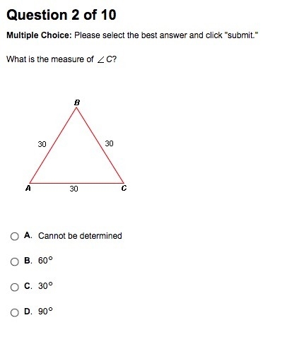 What is the masure of angle C? I am not sure what the answer is. Please help.-example-1