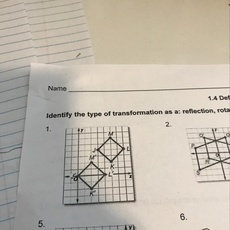 Does anybody know what kind of transformation this is? A reflection, rotation, translation-example-1