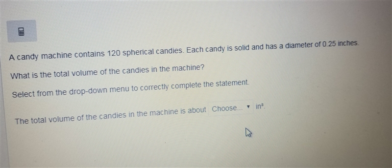 a candy machine contains 120 spherical kids each candy is solid and has diameter of-example-1