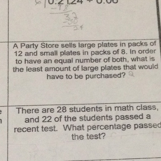 There are 28 students in math class, and 22 of the students passed a recent test. What-example-1