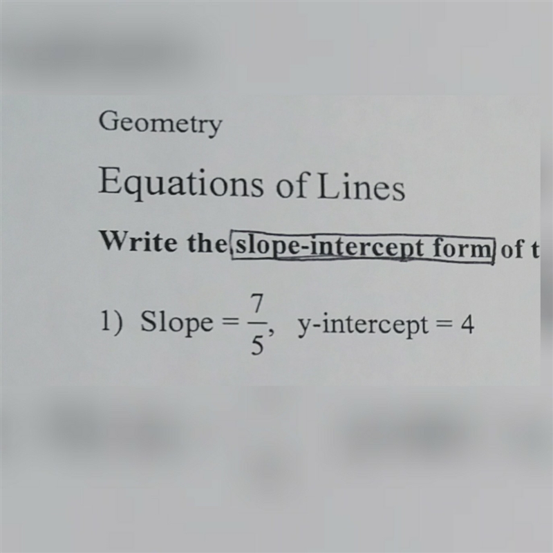 How do i write this in slope intercept form ?-example-1