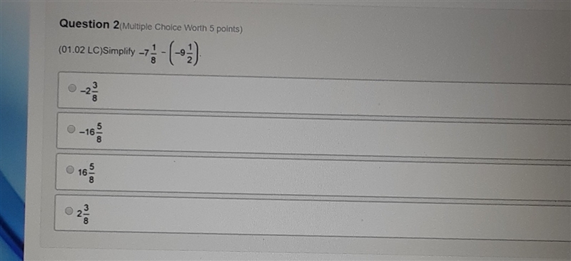 Simplify -7 1/8 - (-9 1/2-example-1