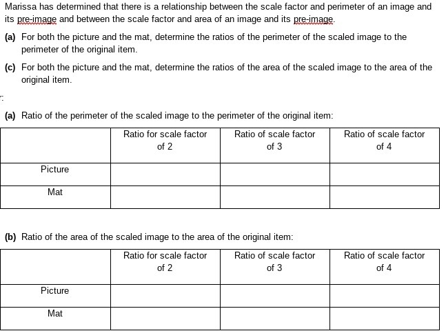 Marissa has determined that there is a relationship between the scale factor and perimeter-example-1