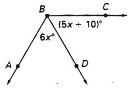 Find the value of x and the measure of angle CBD-example-1