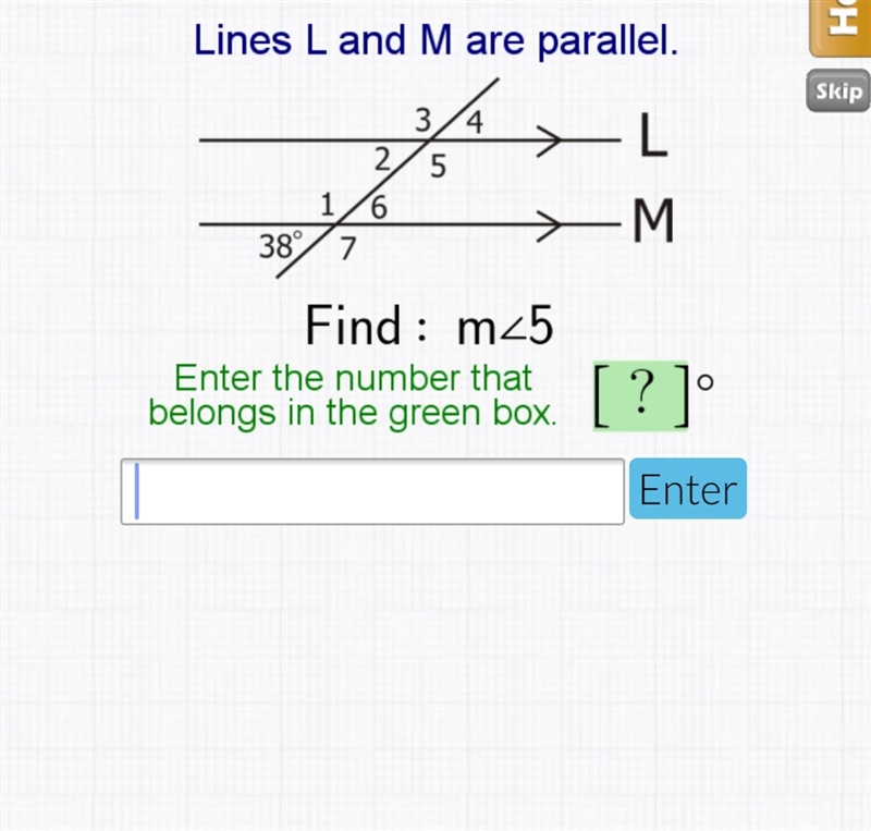 Lines L and M are parallel find m parallel to 5.-example-1