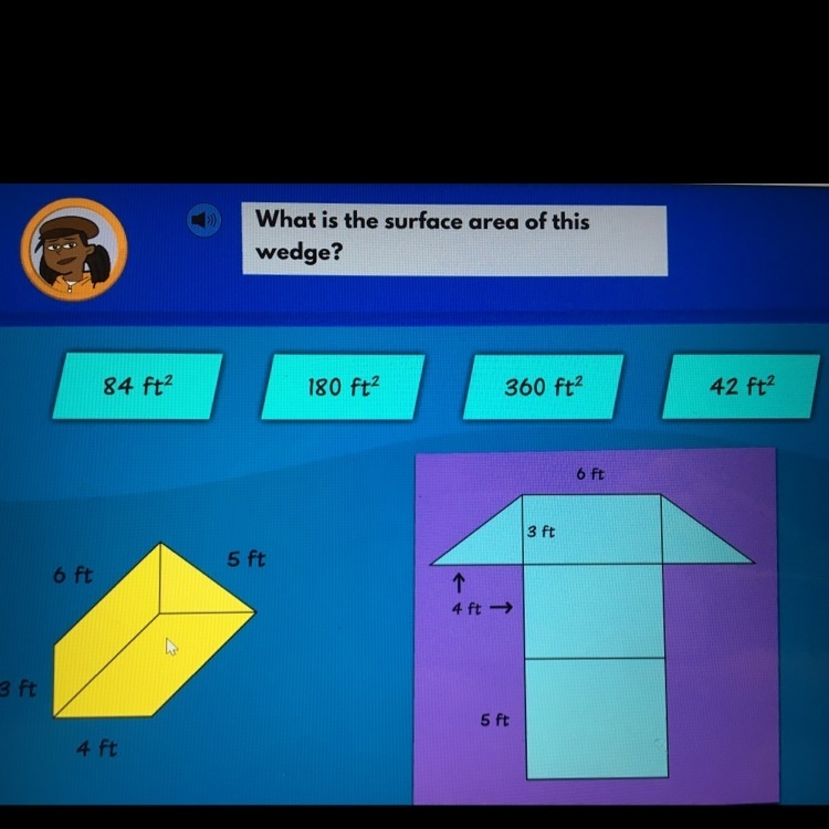 What is the left wedges surface area??-example-1