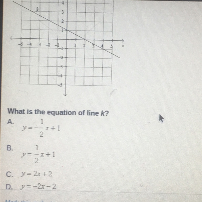 PLS HELP!! what is the equation of line k ?-example-1