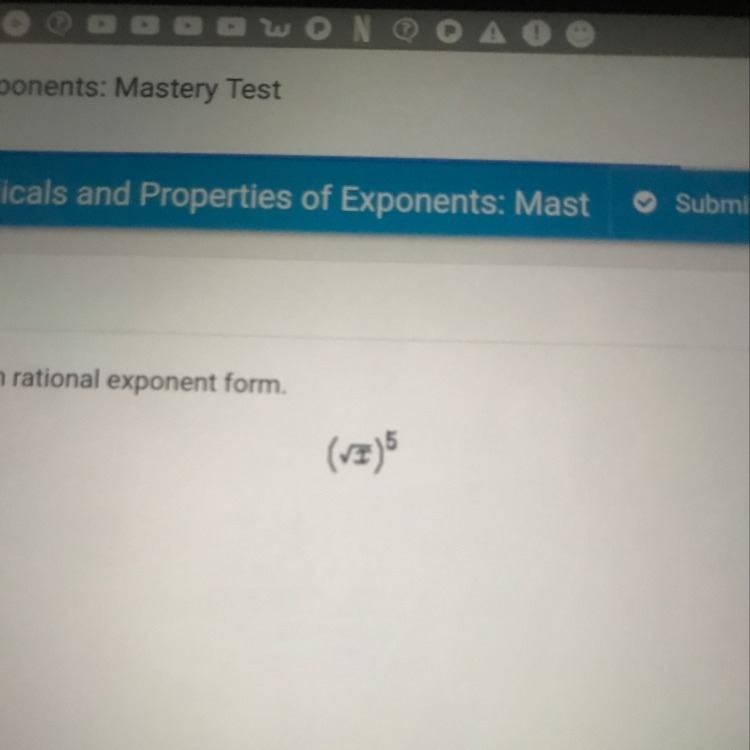 Rewrite the following radical expression in rational exponent form-example-1