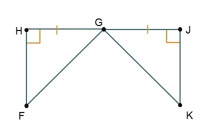 Can you conclude that triangle GHF is congruent to triangle GJK? Explain.-example-1