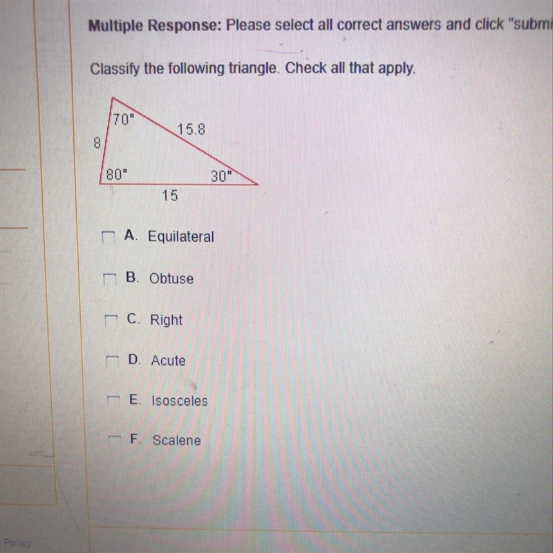 Classify the triangle. Check all that apply!-example-1