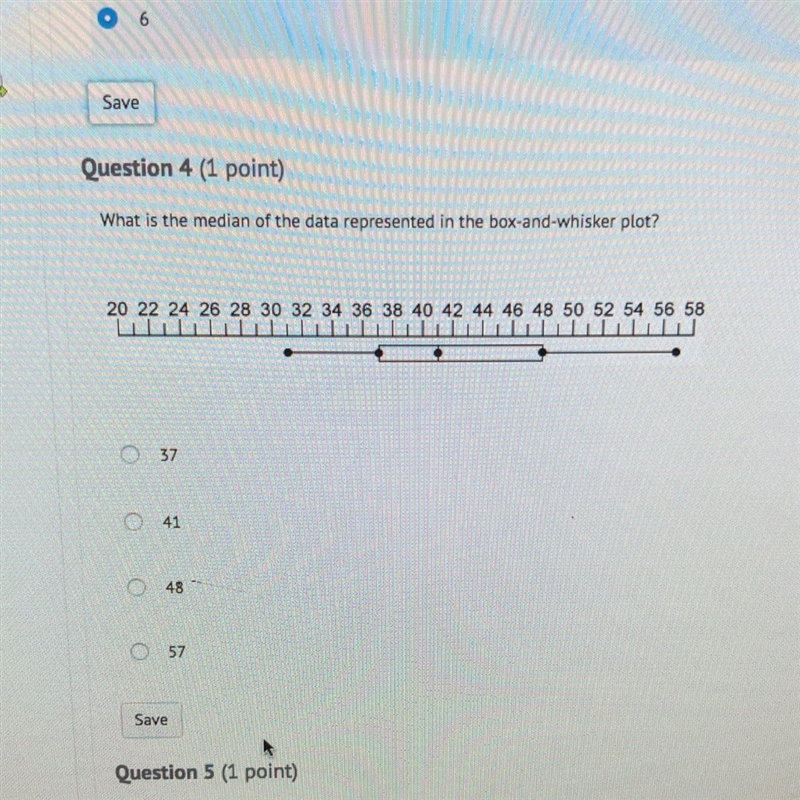 What is the median of the data represented in the box and whisker plot?-example-1