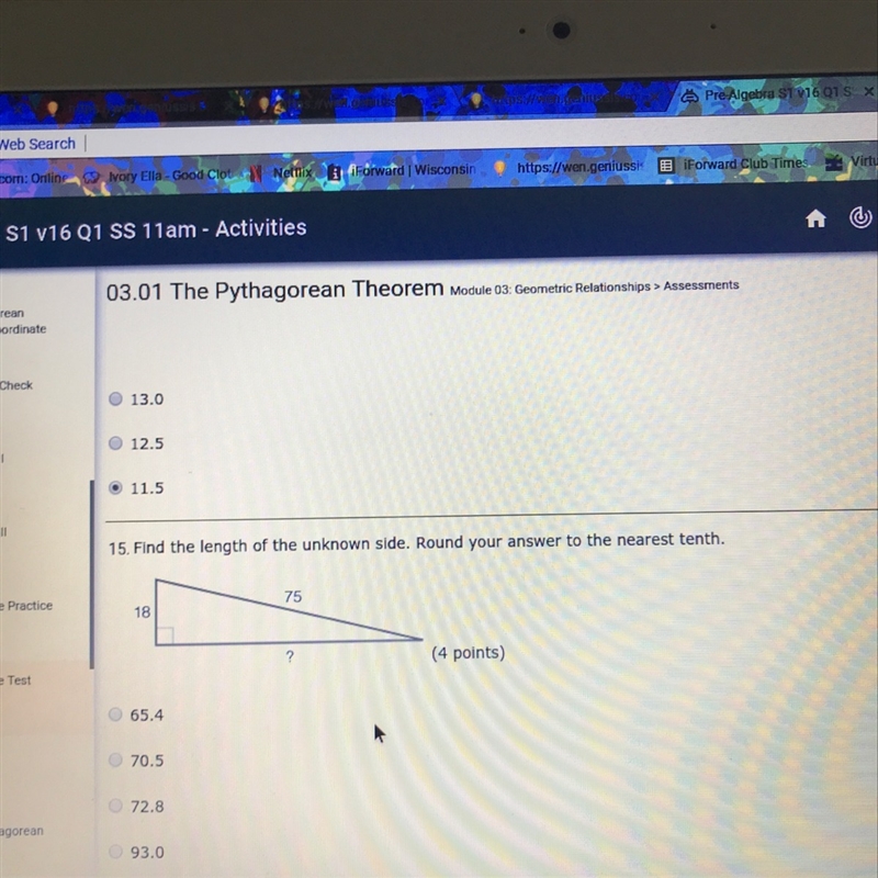 Find the length of the unknown side round your answer to the nearest tenth-example-1