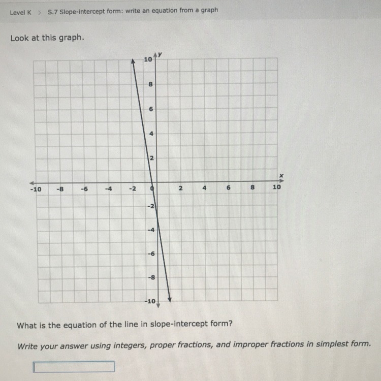 What is the equation of the line in slope-intercept form?-example-1