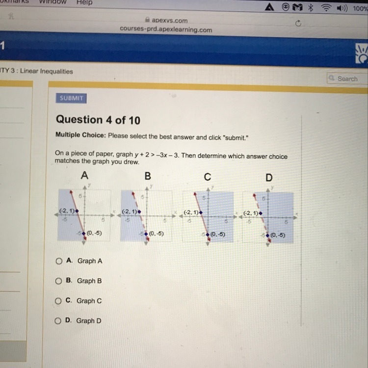 On a piece of paper, graph y+2>-3x-3-example-1