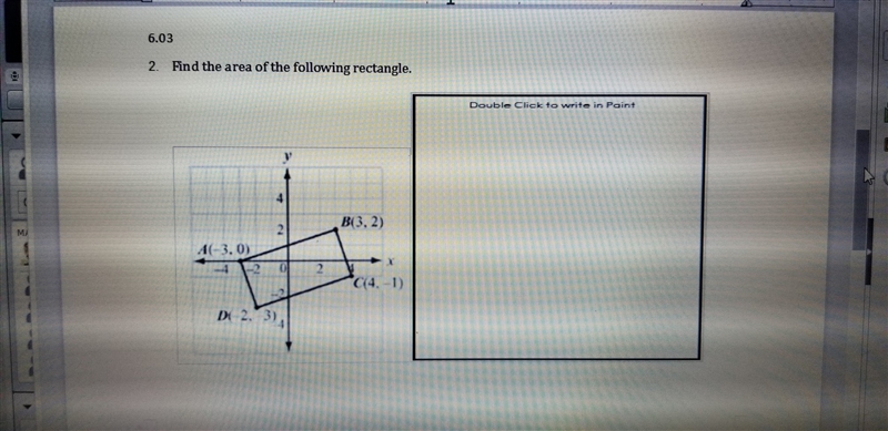 Find the area of the following rectangle-example-1