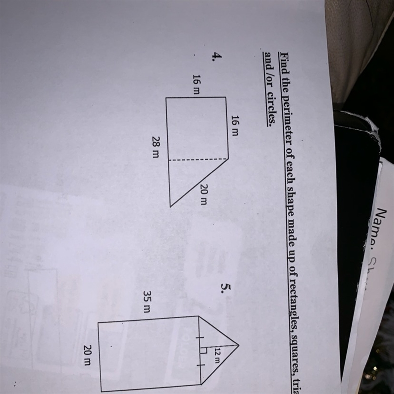 How do I find the perimeter of the shapes-example-1