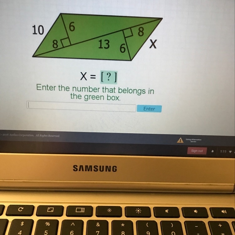 Enter the number that belongs in the green box.-example-1