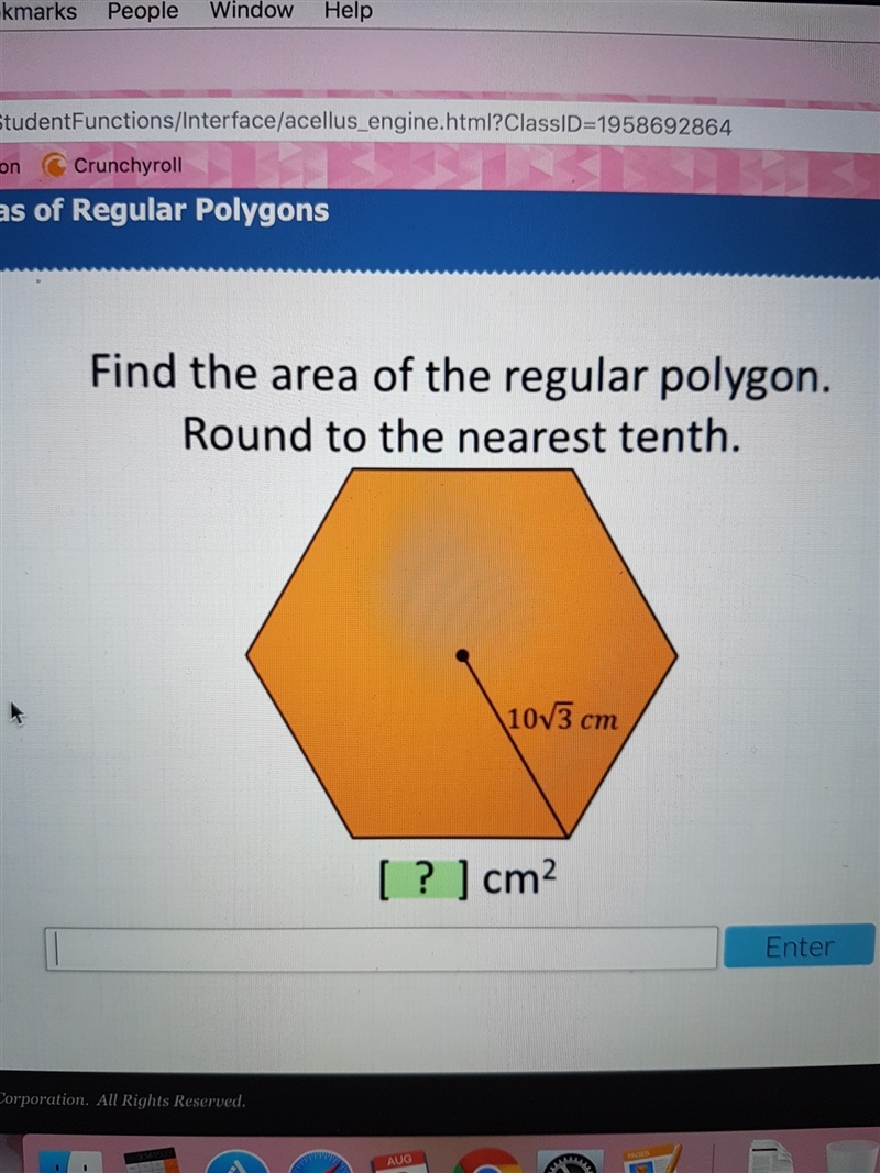 Find the area of the regular polygon.-example-1