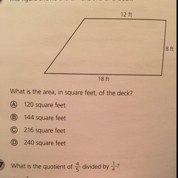 This figure shows the dimension of a deck what is the area of the deck Plz help!-example-1