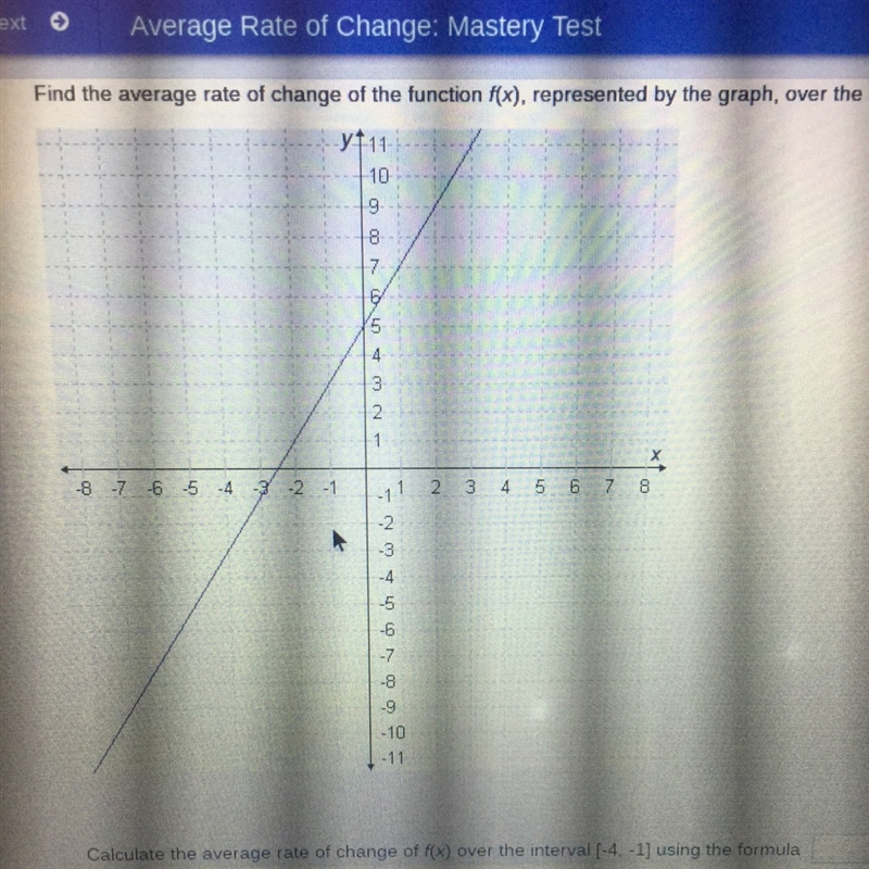 Help Pre-Calc Fill in the blank question : Calculate the average rate of change f-example-1