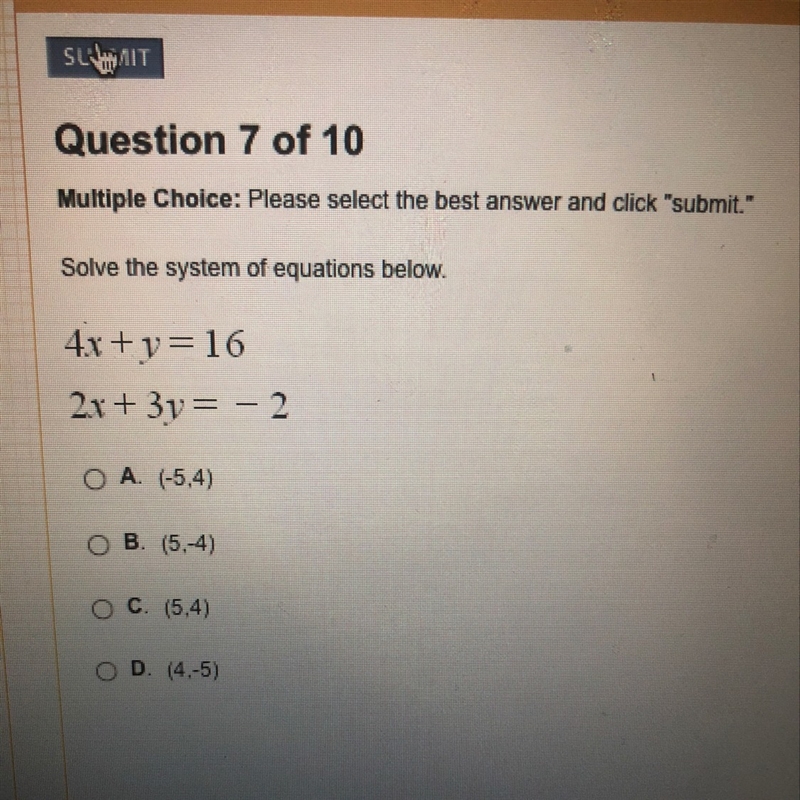 Solve the system of equations below-example-1