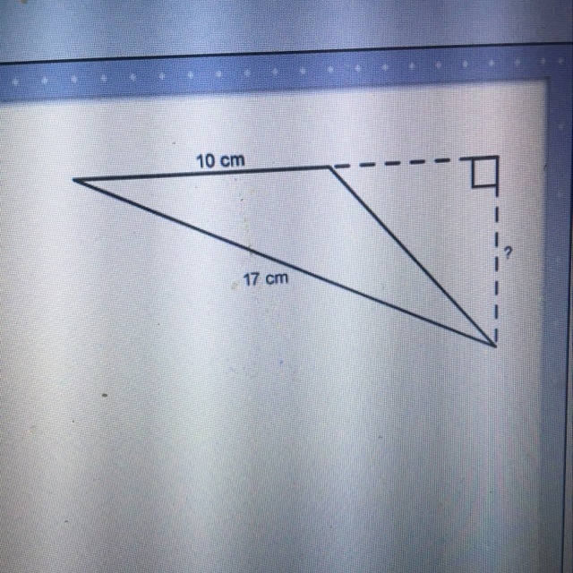 Please help me! The area of the triangle is 48 square centimeters. What is the height-example-1