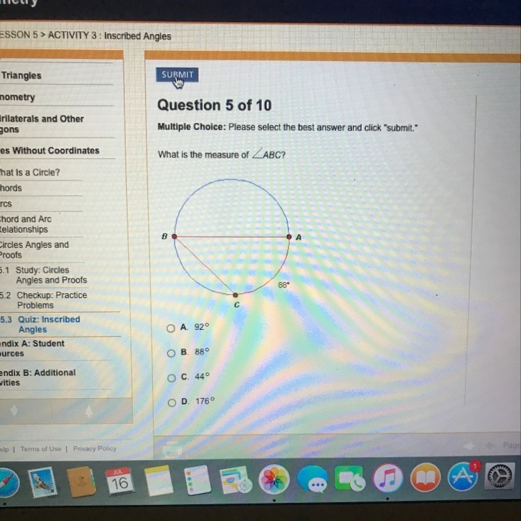 Helppppp!!!! What is the measure of ABC?-example-1