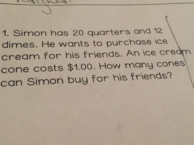 Simon has 20 quarters and 12 dimes.He wants to purchase ice cream for his friends-example-1