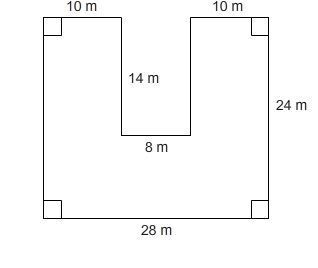 What is the perimeter of this shape? 94 m 96 m 132 m 156 m-example-1