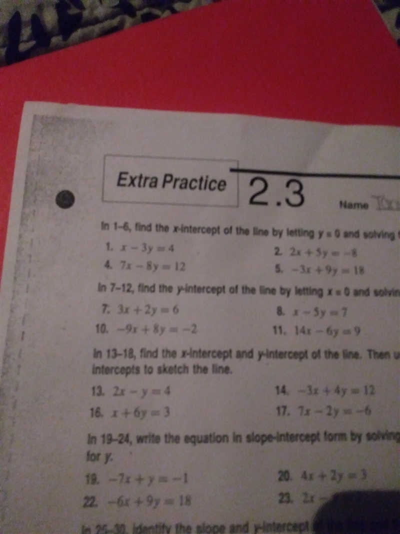 Find rhe x-intercept od the line by letting y=0 ans solving for x x-3y=4-example-1