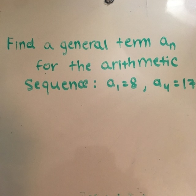 Find a general term a for the geometric sequence: a3=2, a4=17-example-1