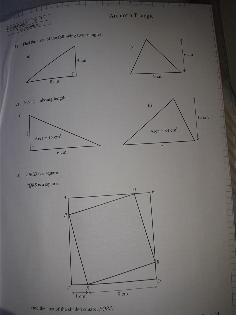 Area of a Triangle, Plss,Not I Dor cine Friday,and one friend get me this paper,Help-example-1