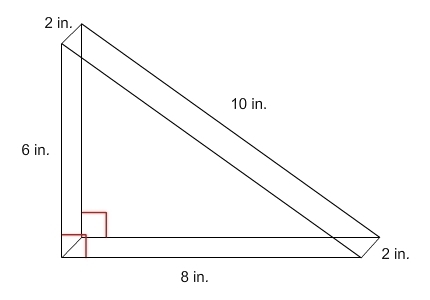 Help please!? Find the surface area of this triangular prism. The surface area of-example-1