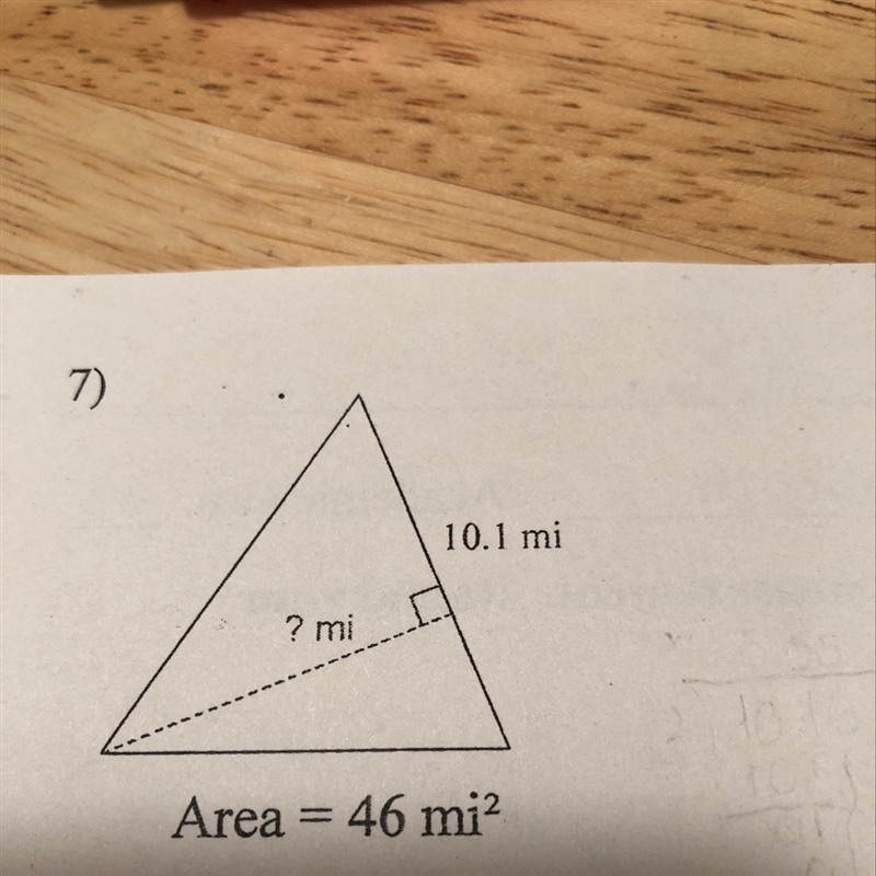 How do you find a missing height in a triangle?-example-1