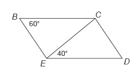 BCDE is a parallelogram. What is the measure of ∠BEC? Enter your answer in the box-example-1