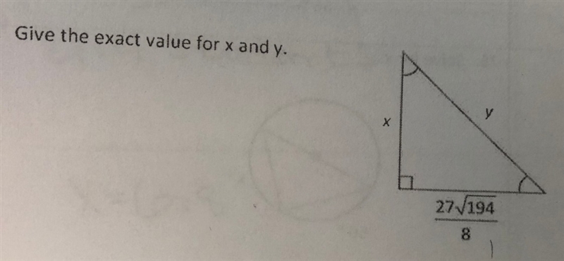 Find x and y. Please right down the steps.-example-1