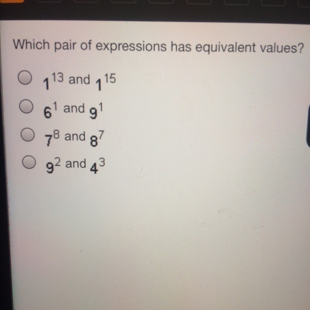 Which pair of expressions has equivalent values?-example-1