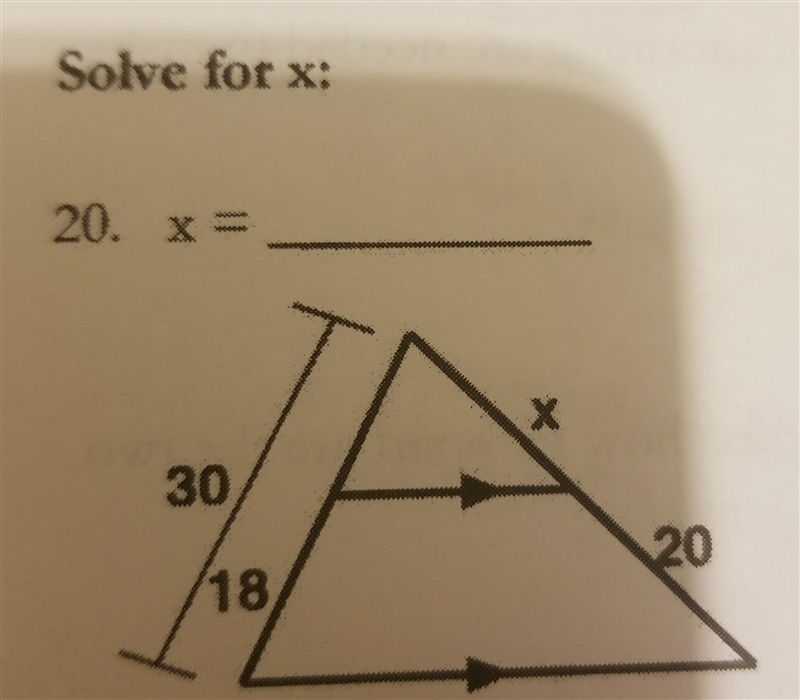 How do you find the value for x in the problem?-example-1