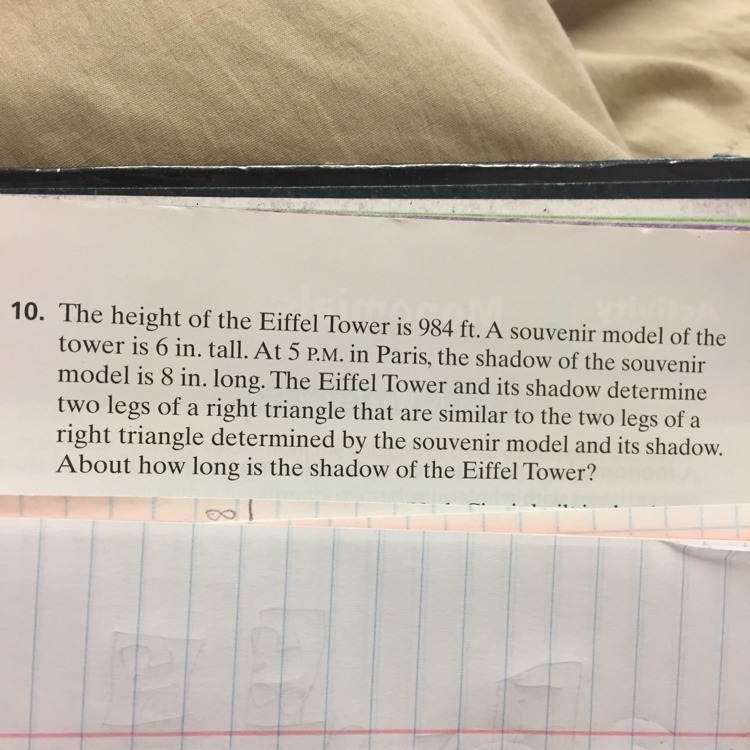 How tall is the Eiffel Tower at 5pm-example-1