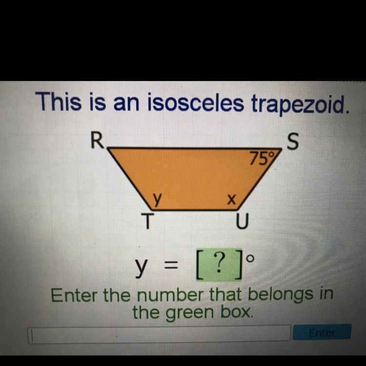 This is an isosceles trapezoid find y-example-1