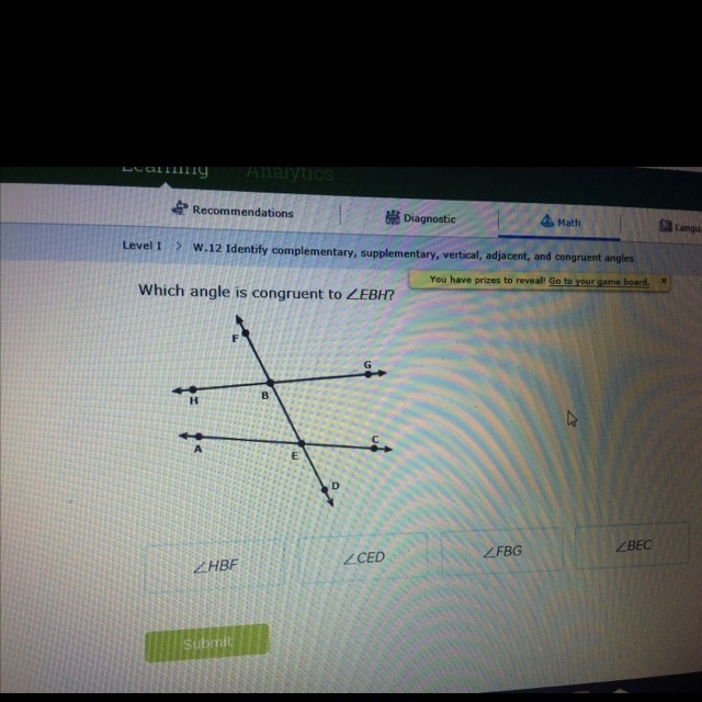 What angle is congruent to-example-1