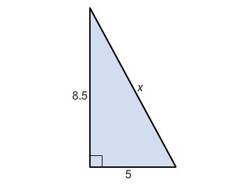 Which expression finds the length of side x in this right triangle-example-1