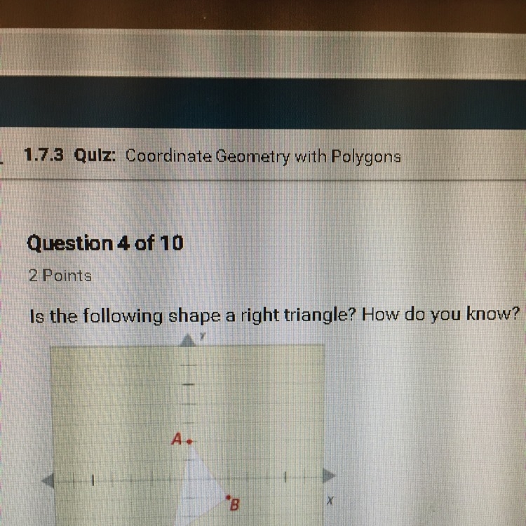 Is the following shape a right triangle-example-1