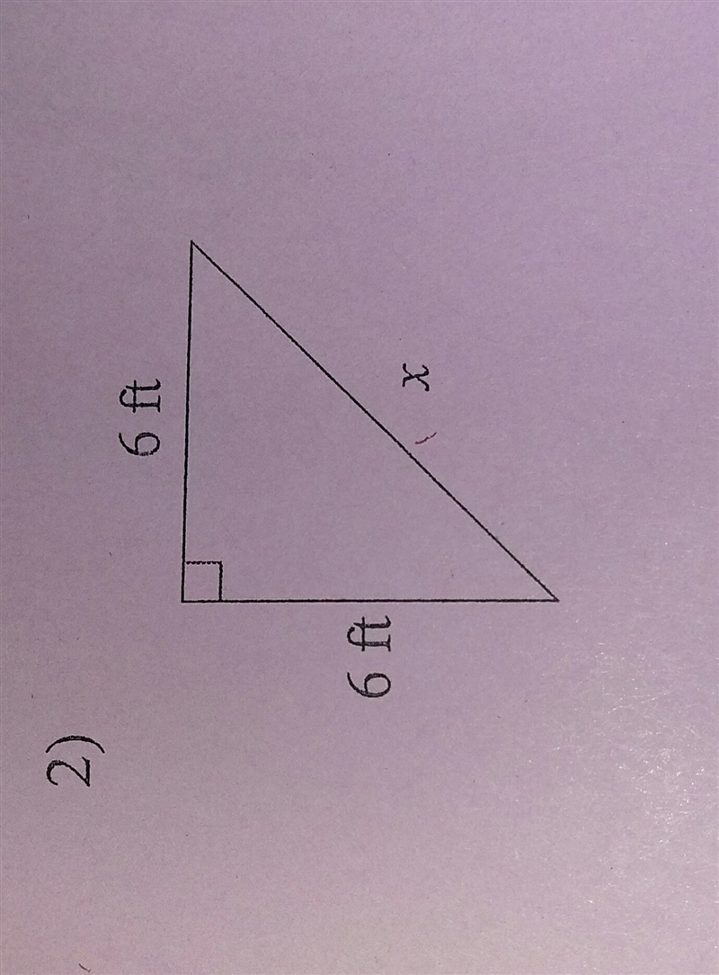 Find the missing side of each triangle. Leave your answer in simplest radical form-example-1