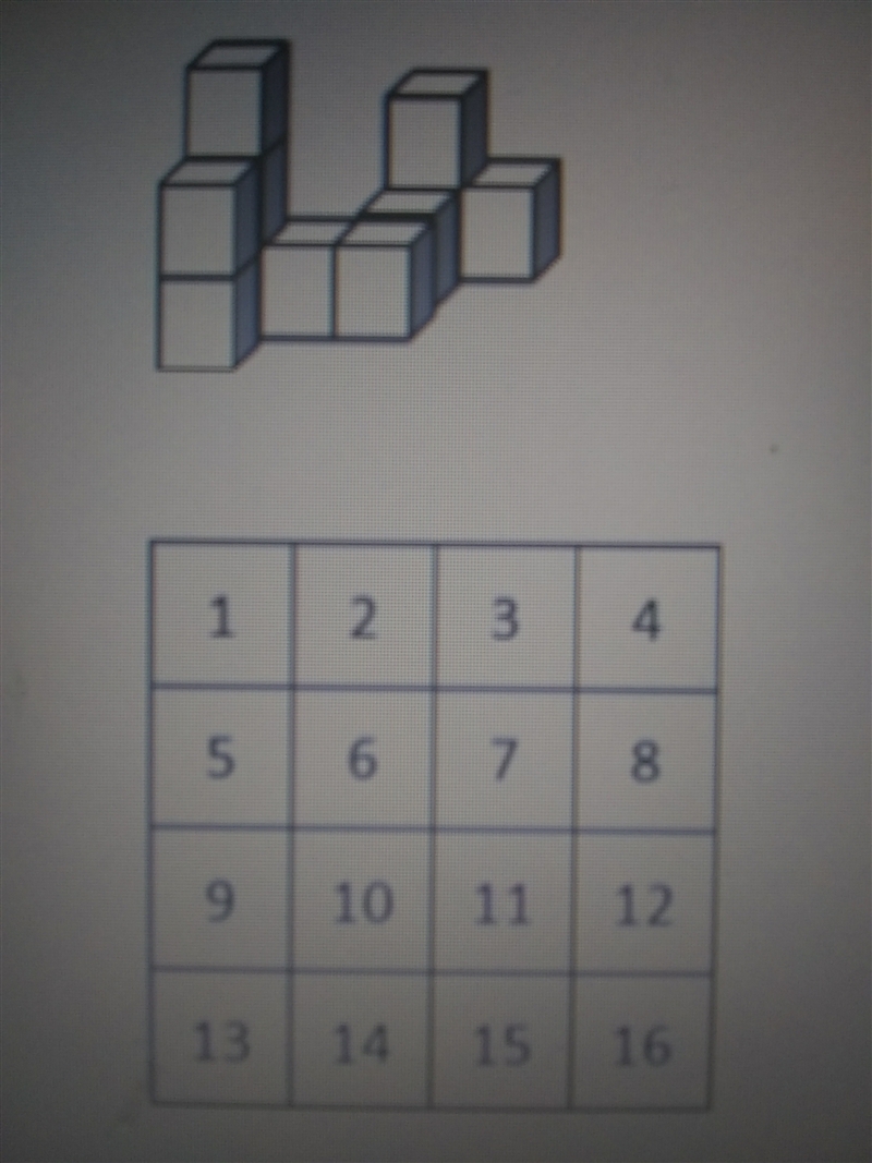 If we were going to represent the top view of the figure state which boxes should-example-1